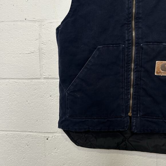 Vintage Carhartt Quilt-Lined Artic Vest “Midnight Blue” V02 - Picture 5 of 10